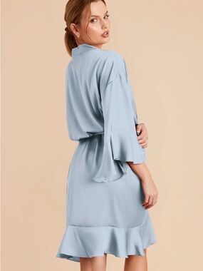 Birdy Grey - Kenny Robe - Matte Satin Dusty Blue